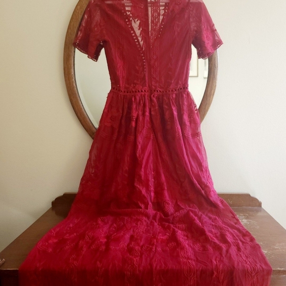 Boho Cottagecore Lacey Crotchet Dress - Picture 9 of 11